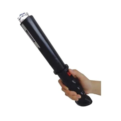 Baston cu electrosoc, sirena cu sunet puternic, lanterna, reincarcabil, prevazut cu buton de siguranta, negru