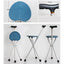 Baston de sprijin, cu scaun pliabil, cu 3 picioare antiderapante, din metal, gri