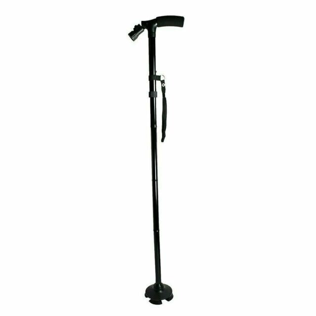Baston telescopic de sprijin pliabil cu lanterna si pivoti stabilizatori, FOXMAG24®