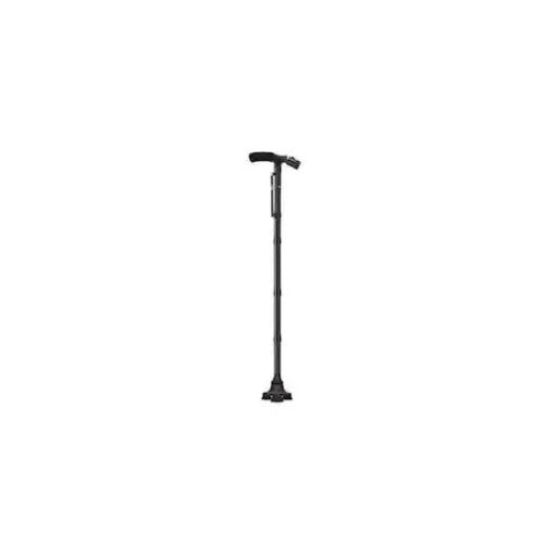 Baston telescopic FOXMAG24 pentru sprijin cu lanterna, pliabil, baza 4 puncte, portabil, negru