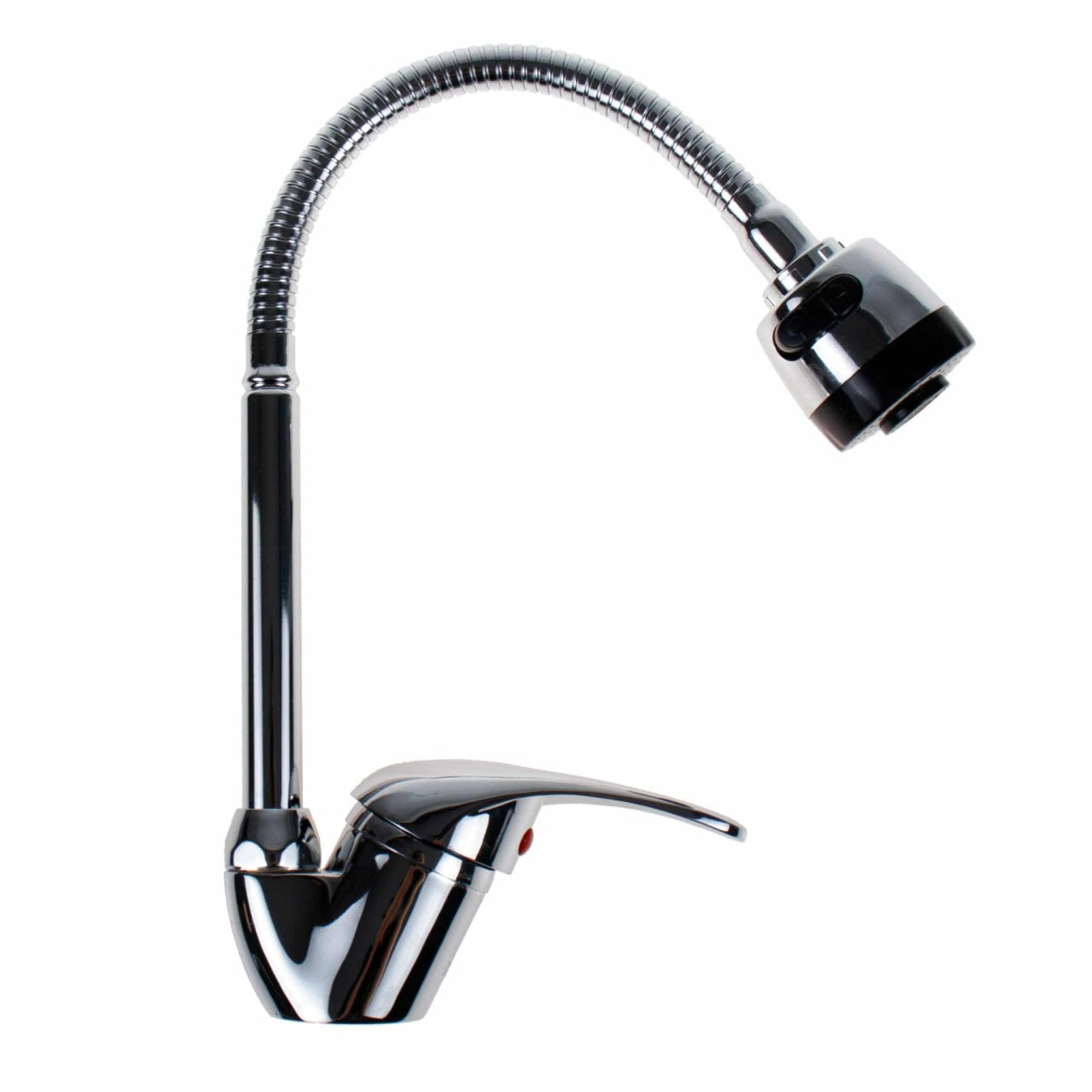 Baterie bucatarie monocomanda cu pipa flexibila si dus, inox, 2 jeturi