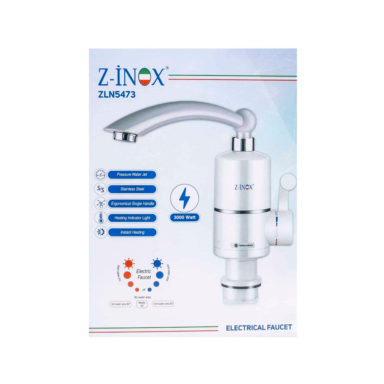 Baterie electrica pentru lavoar, 3000W, incalzire instant apa, inox