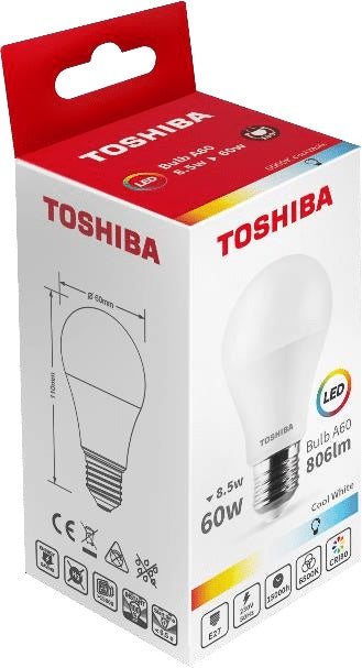 Bec LED A60, soclu E27, 8.5W, lumina rece 6500K, 806 lumeni