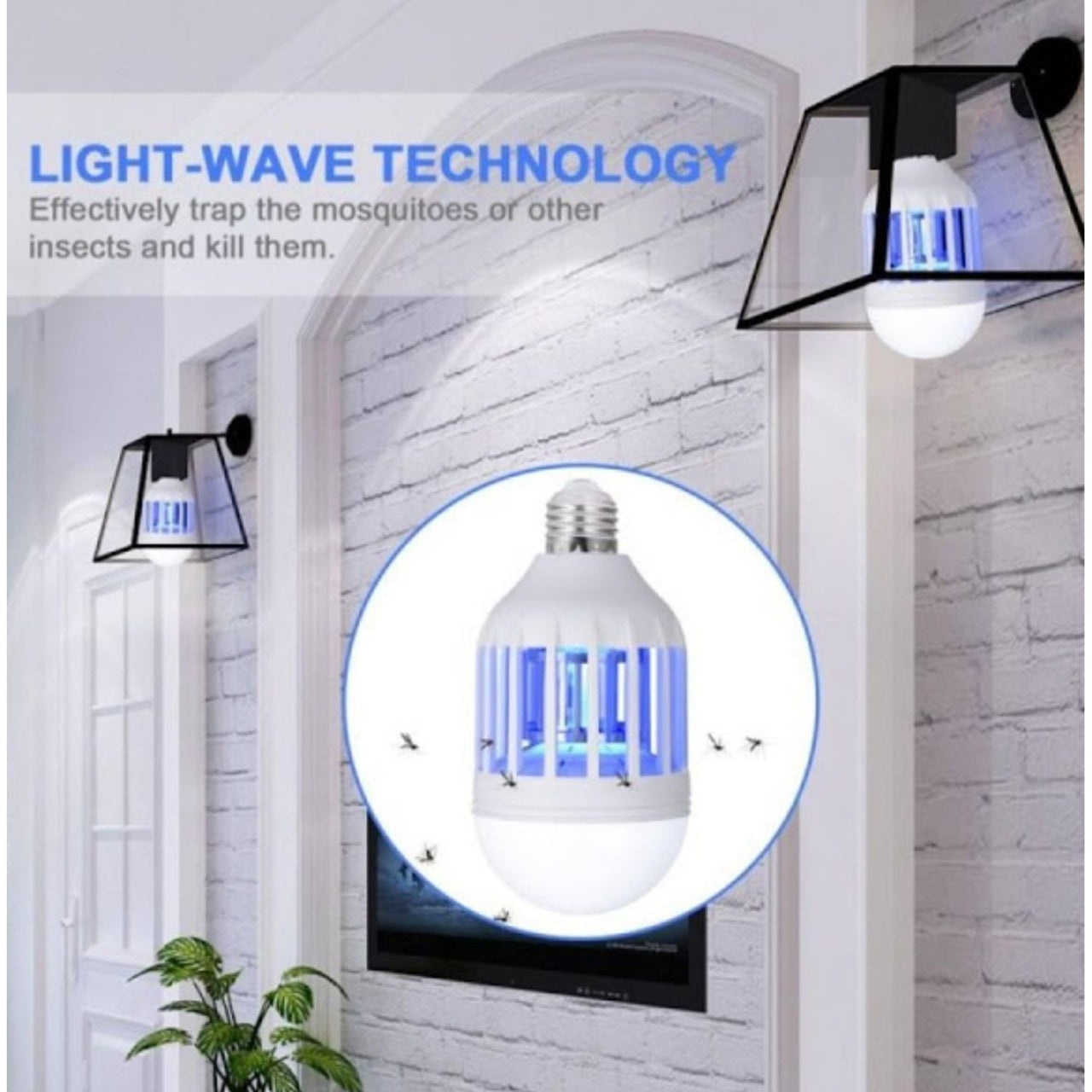 Bec LED antiinsecte cu lampa UV anti-tantari, insecte 600 lm, 60 W