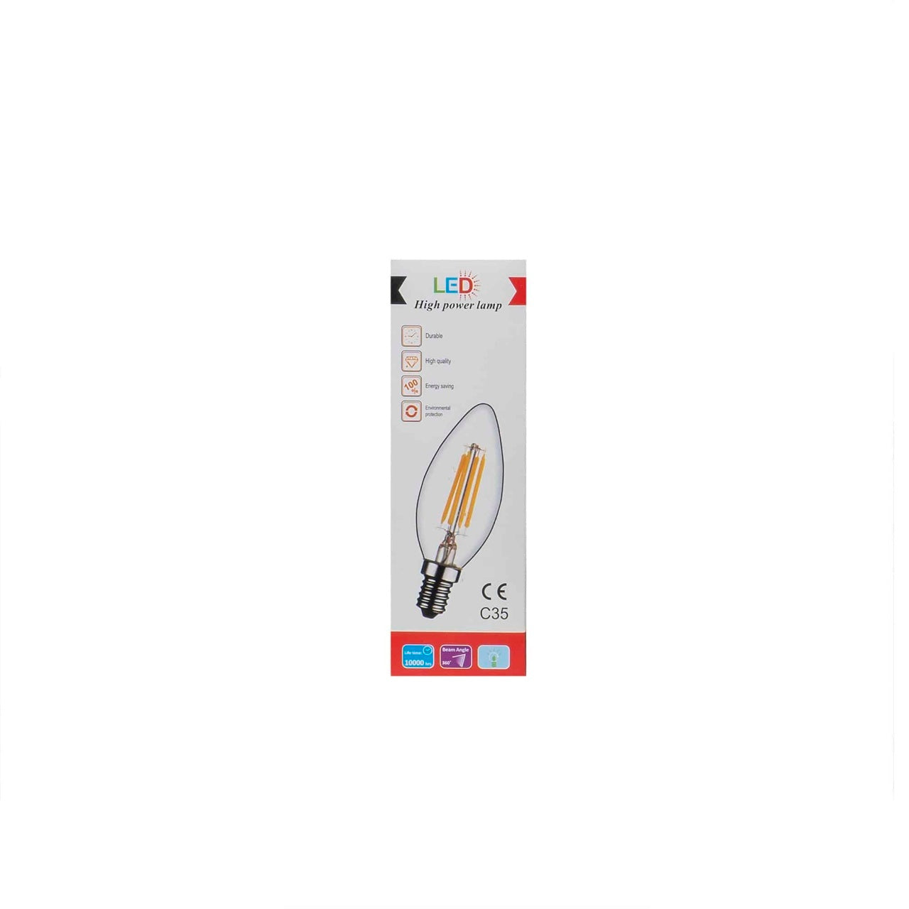Bec LED E27 4W model C35, lumina calda, 220V, eficienta A+
