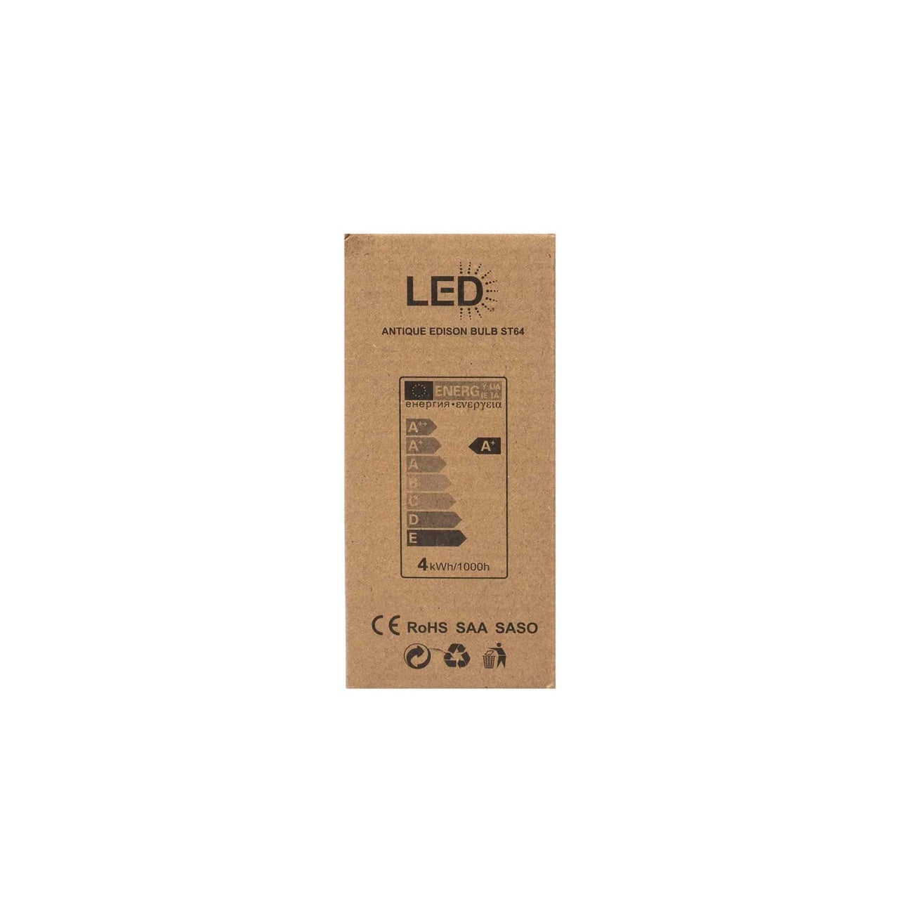 Bec LED E27 ST64, 4W, lumina calda, 220V, clasa A+