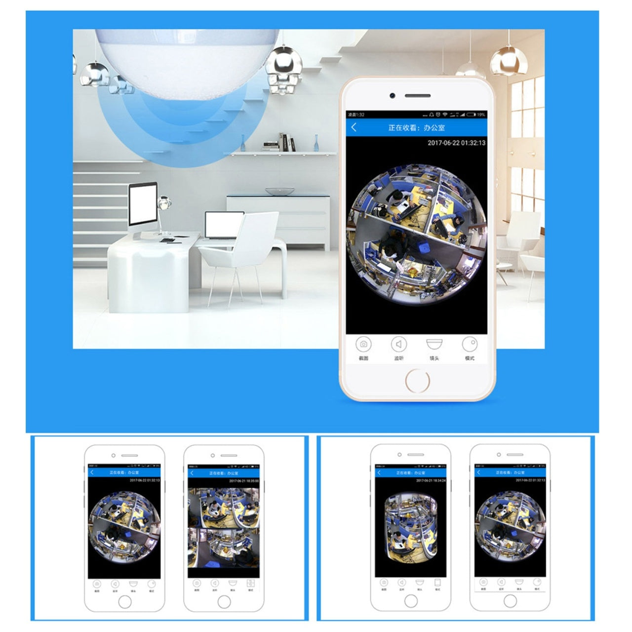 Bec Spion cu Camera Spion de Supraveghere Wireless- IP- Panoramica, Full HD 1080P, FishEye 2MP