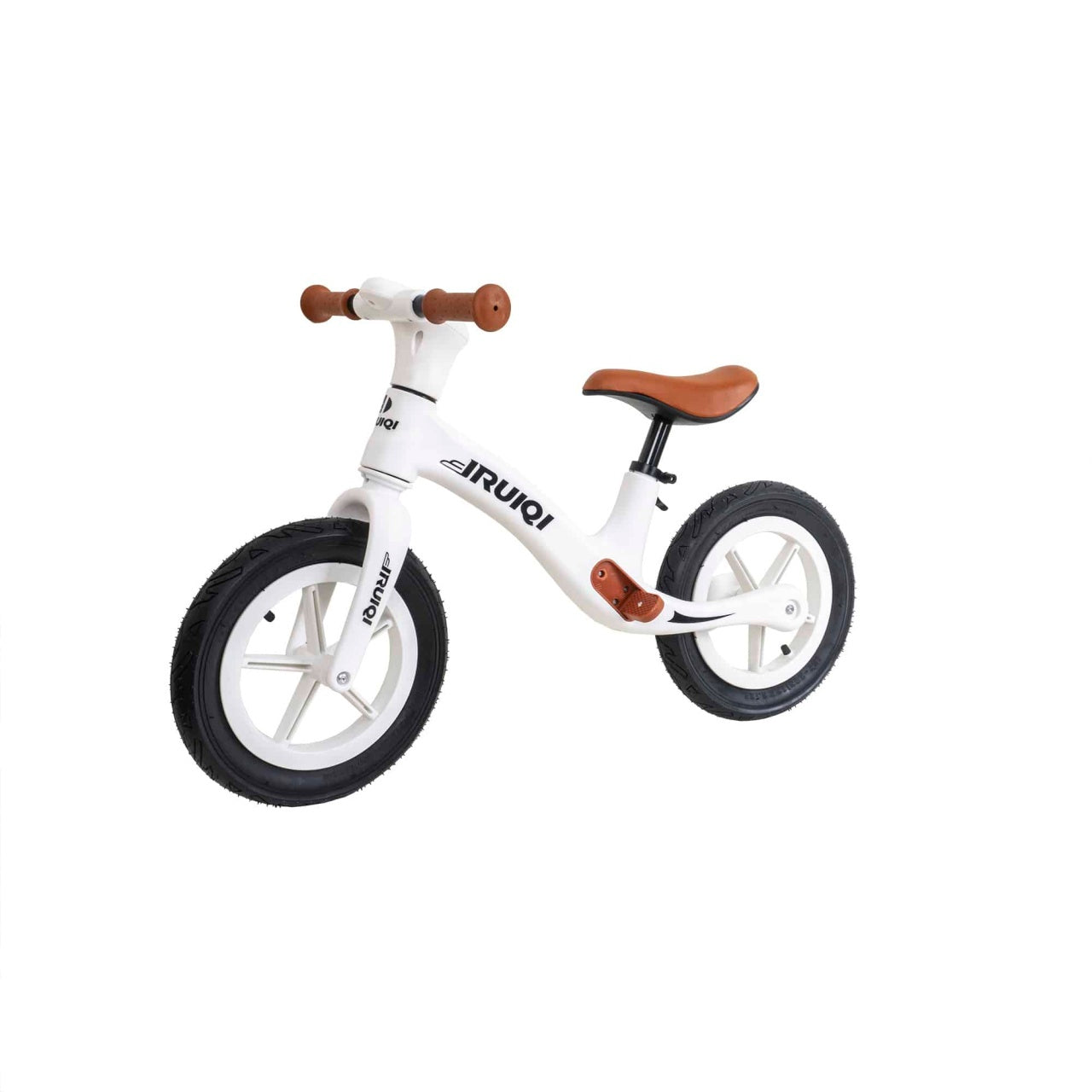 Bicicleta fara pedale copii, roti cauciuc 12 inch, scaun reglabil 40-50 cm, alb
