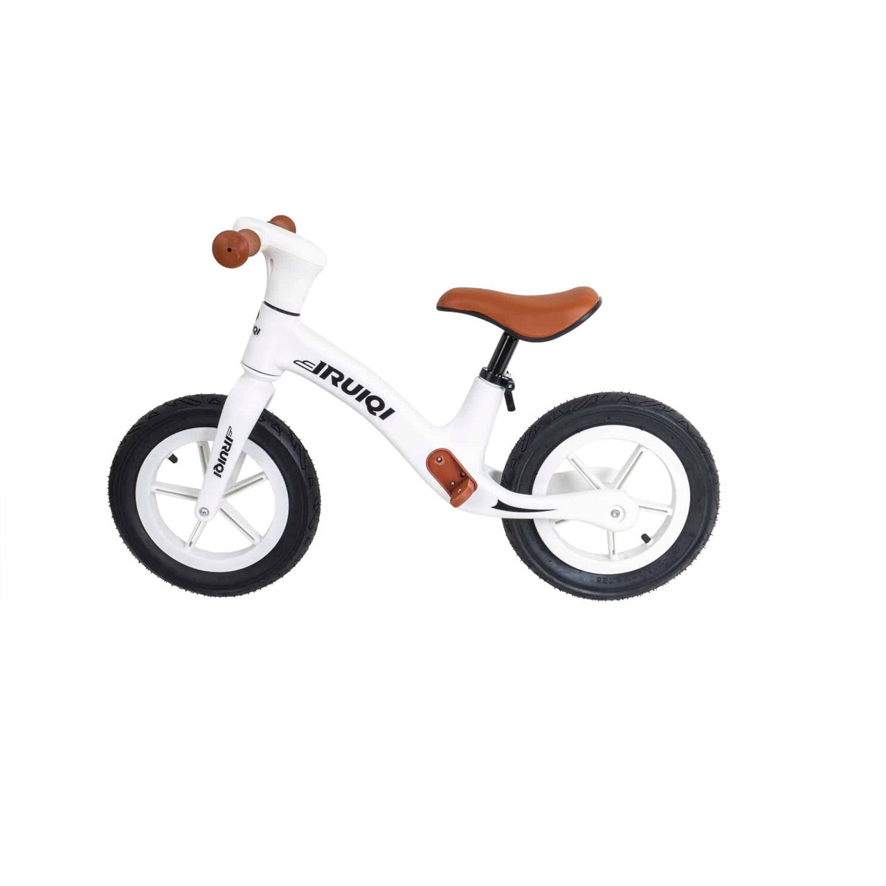 Bicicleta fara pedale copii, roti cauciuc 12 inch, scaun reglabil 40-50 cm, alb