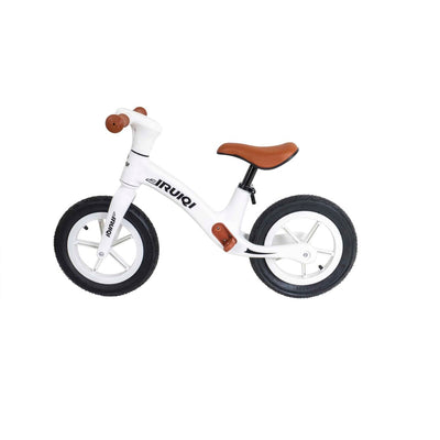 Bicicleta fara pedale copii, roti cauciuc 12 inch, scaun reglabil 40-50 cm, alb