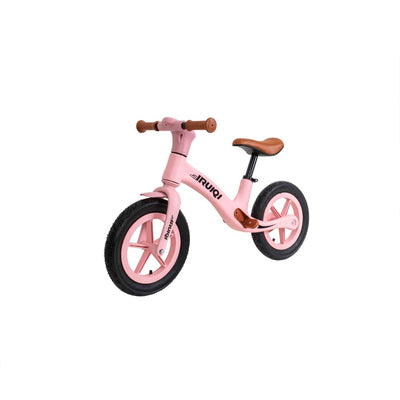 Bicicleta fara pedale copii, roti cauciuc 12 inch, scaun reglabil, roz, +3 ani