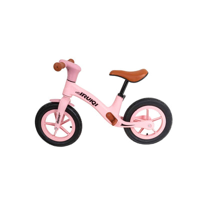 Bicicleta fara pedale copii, roti cauciuc 12 inch, scaun reglabil, roz, +3 ani