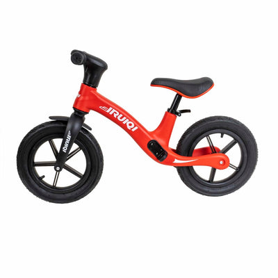 Bicicleta fara pedale pentru copii IRUIQI, roti de cauciuc si scaun reglabil, +3ani, negru si rosu Z-TOOLS / ZTS9454