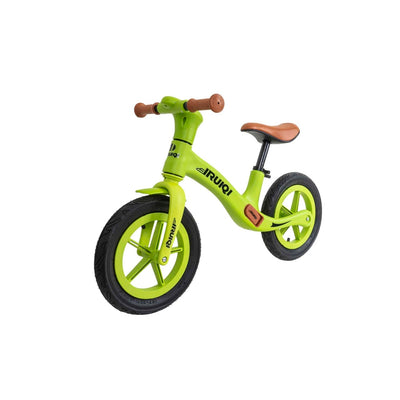Bicicleta fara pedale pentru copii, roti cauciuc 12 inch, scaun reglabil, verde