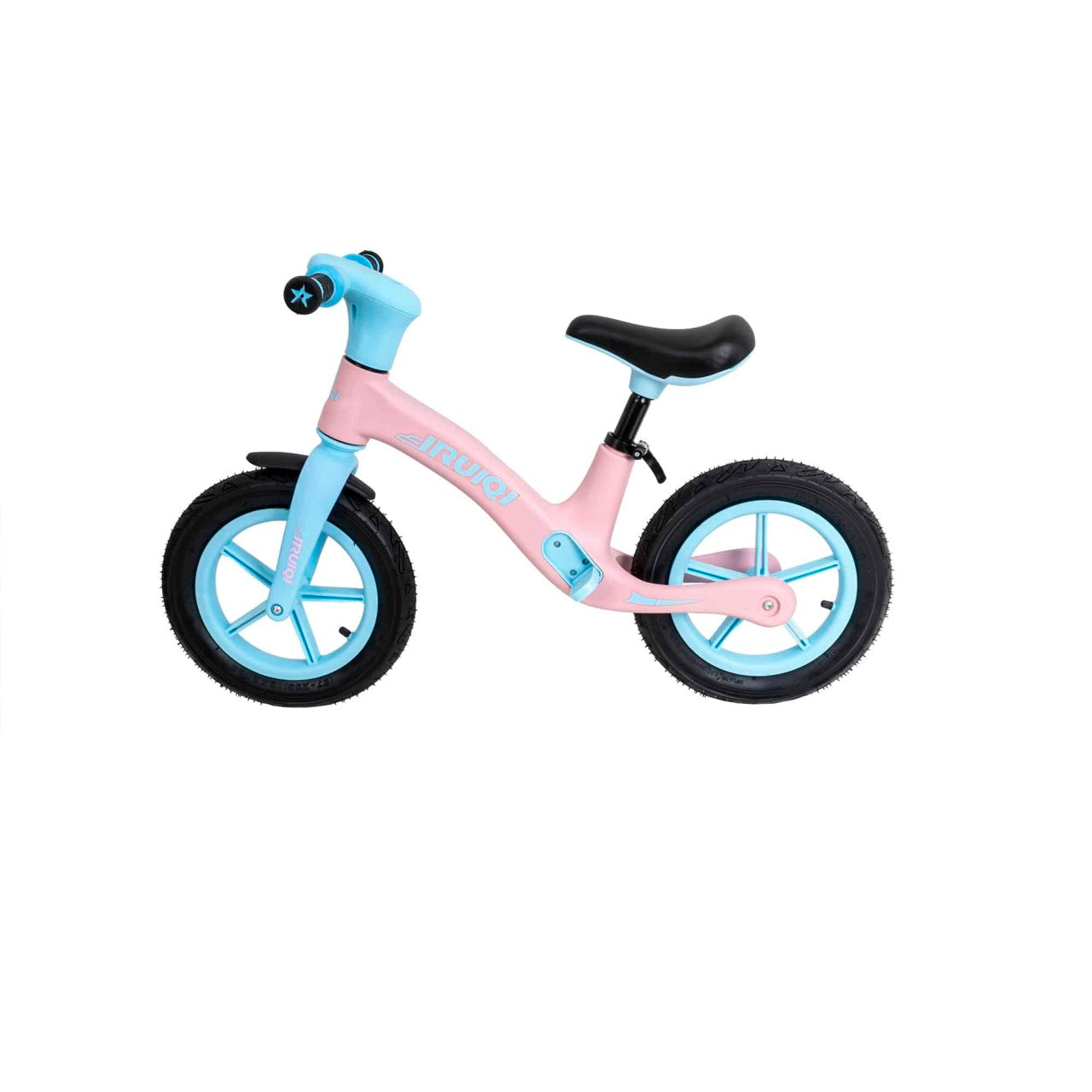 Bicicleta fara pedale pentru copii, roti cauciuc 12 inch, scaun reglabil, albastru si roz