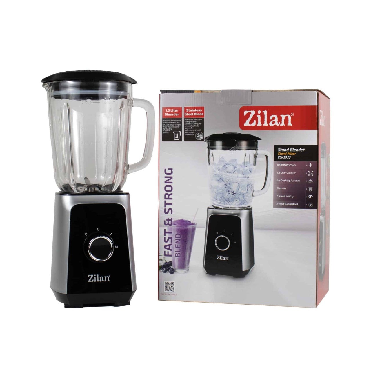 Blender cu zdrobitor gheata, vas sticla 1.5L, 2 viteze