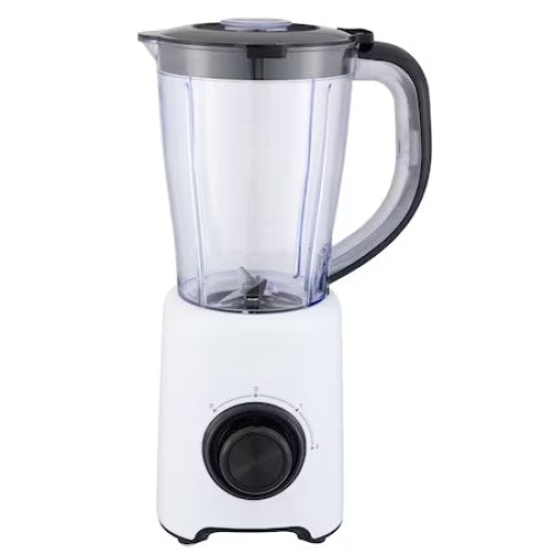 Blender electric, capacitate 1,5l, cu 2 trepte de viteza, putere 500W, lame din inox, cu functie de zdrobire gheata, alb