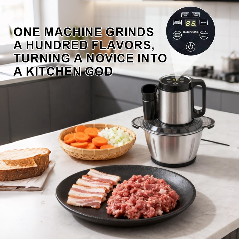 Blender multifunctional 6 in 1, capacitate 3.5L, putere 600W, usor de curatat si depozitat, capabil sa toace legume, fructe și carne, argintiu