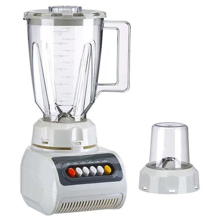 Blender multifunctional, cu recipient rezistent la spargere, capacitate 1.5L, putere 500W, design ergonomic, lama din otel inoxidabil, sistem de siguranta, bej
