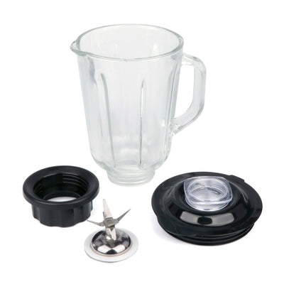 Blender multifunctional, putere 1200W, cu functia de rasnit cafea, 2 recipiente, capacitate 1.5L, 500 ml, 3kg, din metal si plastic, negru