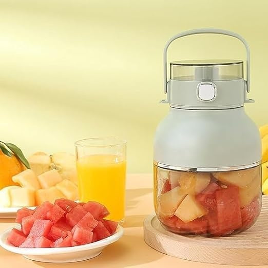 Blender portabil, reîncarcabil USB, cu 4 lame, pentru shake-uri și smoothie-uri, cu capac suplimentar, verde
