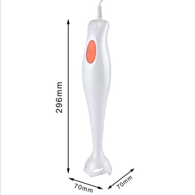 Blender vertical, de mana, putere 300W, multifunctional, din ABS si metal, dimensiuni 35 x 6.5 cm, alb