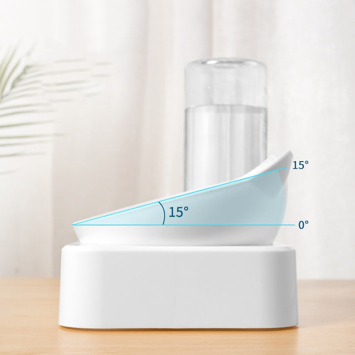 Bol pentru pisici, cu reumplere automata a apei, dimensiuni 250x139x245mm, din PVC sigur, netoxic si de inalta calitate ecologica, alb