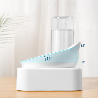 Bol pentru pisici, cu reumplere automata a apei, dimensiuni 250x139x245mm, din PVC sigur, netoxic si de inalta calitate ecologica, alb