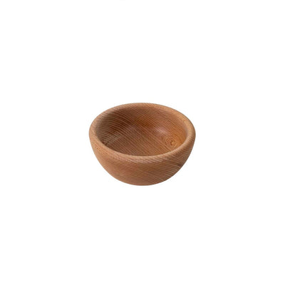 Bol rotund din lemn, diametru 12 cm, maro, pentru servire si decor
