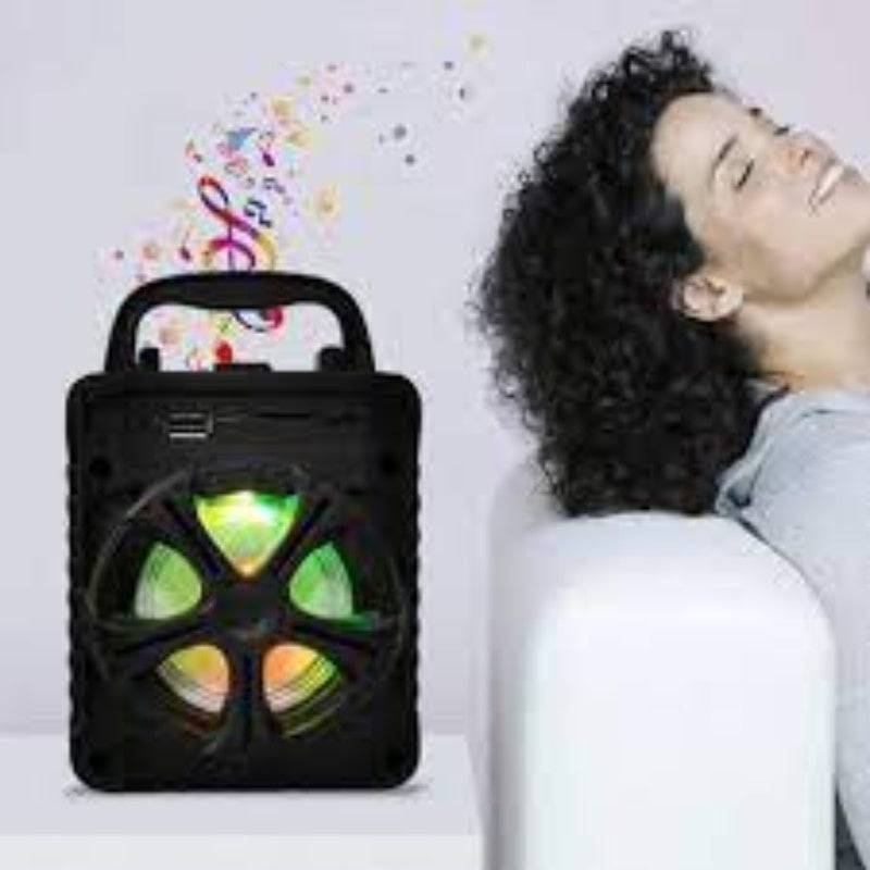 Boxa portabila, cu Bluetooth, USB, TF-card si LED Luminos, microfon incorporat, apeluri hands-free, autonomie functionare 3 ore, raza de actiune 10 m, negru