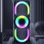 Boxa portabila cu lumini RGB, putere 10W, MP3, USB, bluetooth, TF, slot microfon, karaoke, acumulator, din plastic rezistent, cu 2 difuzoare, negru