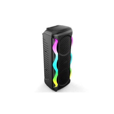 Boxa portabila cu lumini RGB, putere 16W, MP3, USB, bluetooth, TF, acumulator, FM, karaoke, negru