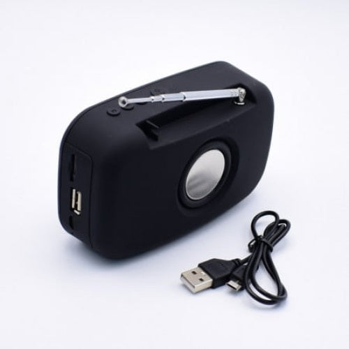 Boxa portabila, cu Mp3, bluetooth, USB, microSD, radio, buton ON/OFF, control volum, baterie reincarcabila, functie Hands-Free, negru