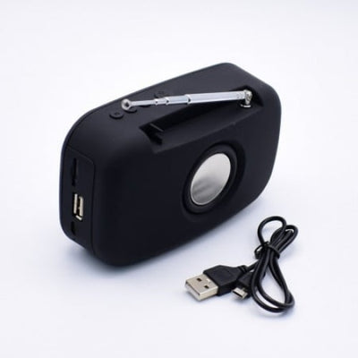 Boxa portabila, cu Mp3, bluetooth, USB, microSD, radio, buton ON/OFF, control volum, baterie reincarcabila, functie Hands-Free, negru