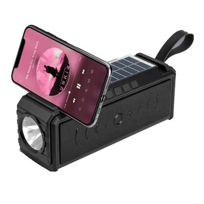 Boxa Portabila FOXMAG24, Panou Solar Incorporat, Handsfree, Radio, Stick, USB, Jack, Lanterna, Ergonomica, Bluetooth 5.0, Negru