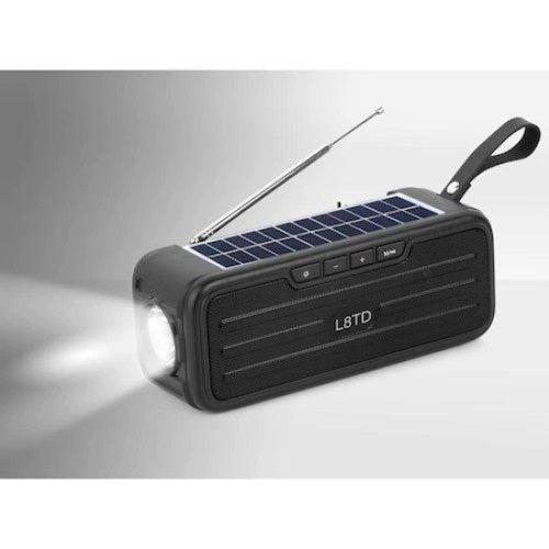Boxa Portabila FOXMAG24, Panou Solar Incorporat, , Stick, USB, Jack, Lanterna, Ergonomica, Bluetooth 5.0, Radio FM, Negru