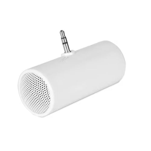 Boxa Stereo pentru telefon, conectare prin mufa Jack, cu baterii, din plastic, alb