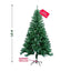 Brad de Craciun artificial, cu suport metalic, 180 cm inaltime, cu 43 de decoratiuni, globuri. beteala, lumini, din PVC, verde