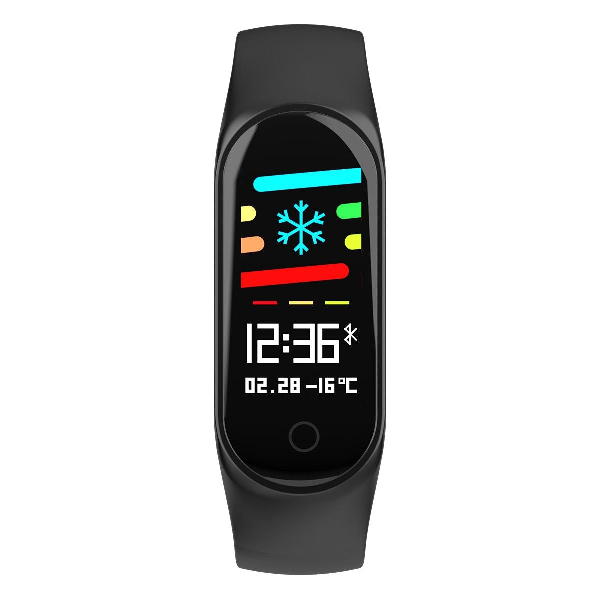 Bratara fitness TechONE™ M3, color, IP 65, multi sport, puls, tensiune, notificari, negru