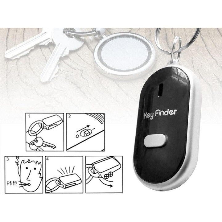 Breloc pentru localizare si gasire chei pierdute, functionare cu baterii, dimensiuni 5, 7 x 3cm, raza de actiune 5m, din plastic, negru