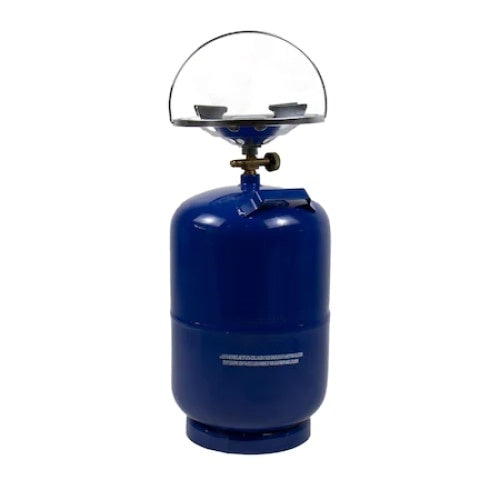Butelie camping, cu arzator detasabil inclus, capacitate 5L, diametru arzator de 21.5 cm, albastru
