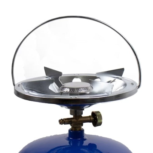 Butelie camping, cu arzator detasabil inclus, capacitate 5L, diametru arzator de 21.5 cm, albastru