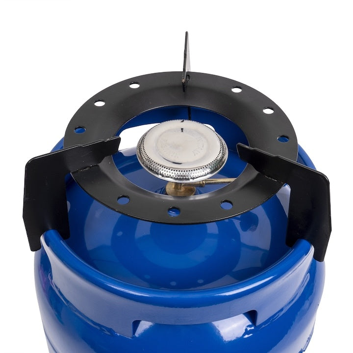 Butelie de camping, cu arzator inclus, capacitate 5L, din metal, cu maner de transport, albastru