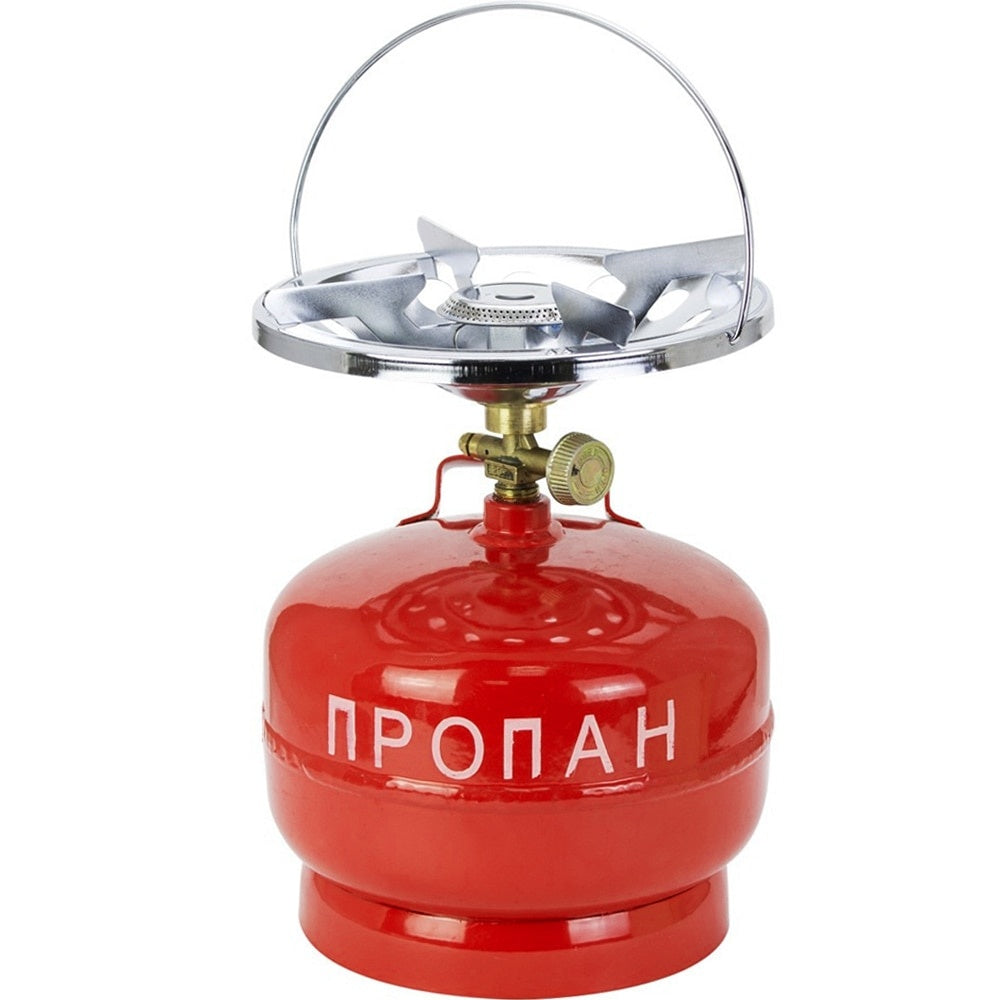 Butelie gaz GPL cu arzator, 5 Litri Propan-Butan, butelie Camping, voiaj, compatibila cu aragaz, filet 1/2, metal