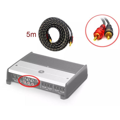 Cablu audio auto, pentru conectarea amplificatorului auto la player auto, lungime 5m, negru