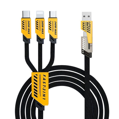 Cablu de date 3-in-1, 1m, USB-C/Micro-USB/Lightning, incarcare rapida 3.1A, 1.5 m