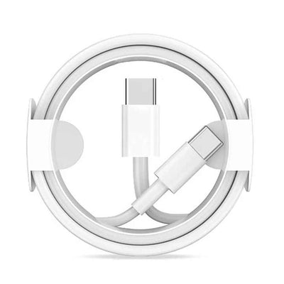 Cablu de date si incarcare, tip C, lungime 1m, din materiale rezistente, incarcare rapida, alb