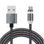 Cablu de incarcare cu conector magnetic pentru telefon si tableta, micro-USB, incarcare rapida,1M, LED, NEGRU