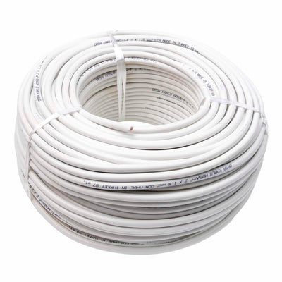 Cablu electric simplu 2x1.5 mm, 100 m, alb, pentru interior si exterior