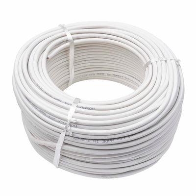 Cablu electric simplu 2x1 mm, lungime 100m, alb, pentru interior si exterior
